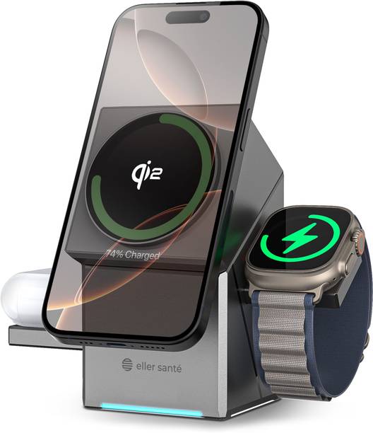 eller santé 3 in 1 23w Magnetic Mag-Safe Wireless Charger For iPhone, Watch & Earbuds Charging Pad