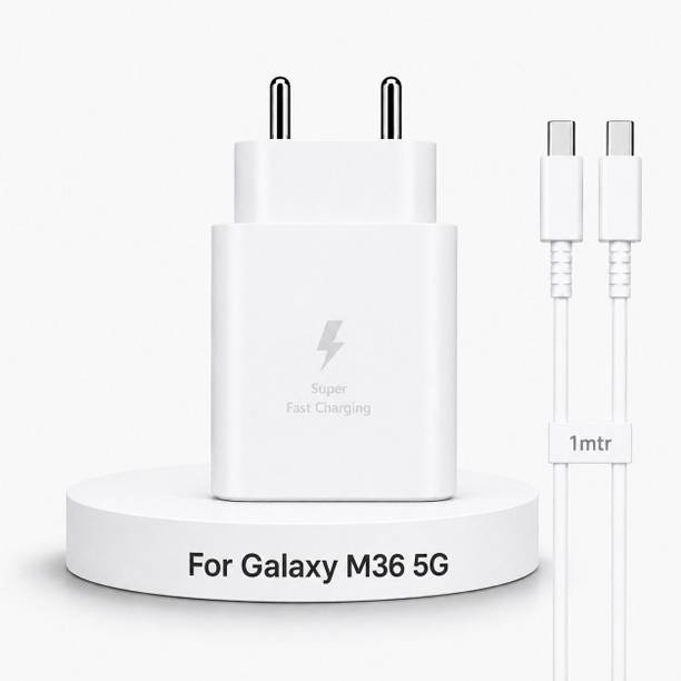 Zybux Original 25W Type-C Super-Fast Samsung Galaxy M36 5G Charging Adapter Cable Charging Pad