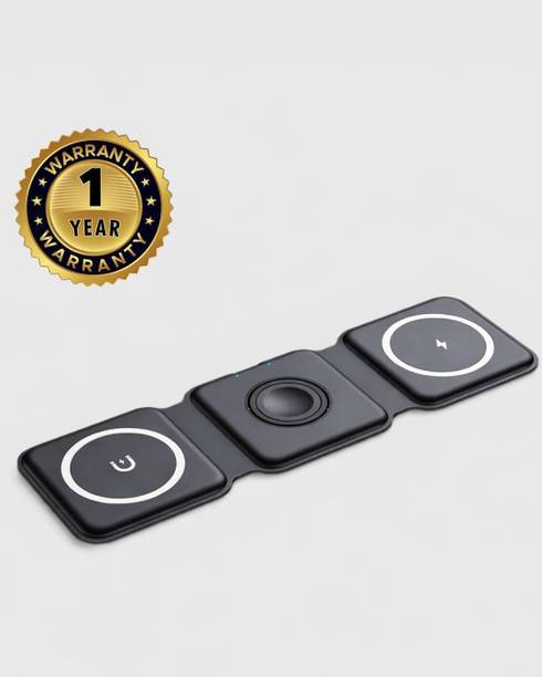 Powerza 3 in 1 MagSafe Magnetic Foldable Wireless Charger for iPhone 17 to 12 Series Charging Pad