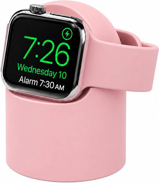 mizi Apple Watch Magnetic Charging Stand Silicone Ultra & Series 1–11 Desk Dock Pink Charging Pad