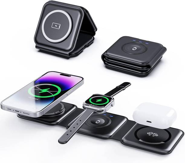 opriQ 3 in 1 MagSafe Magnetic Foldable Wireless Charger for iPhone 17 to 12 Series Charging Pad