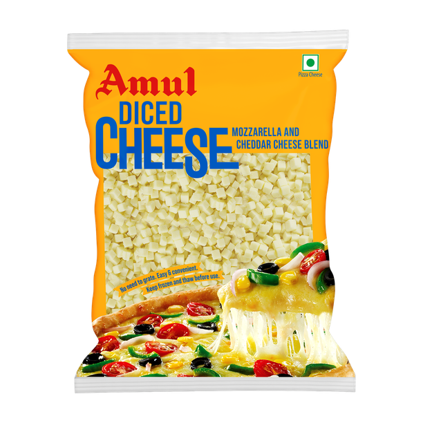 Amul Mozzarella and Cheddar Cheese Diced