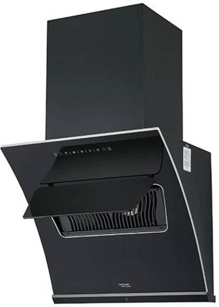 Hindware Essence black 60cm Auto Clean Wall Mounted Black 1280 CMH Chimney