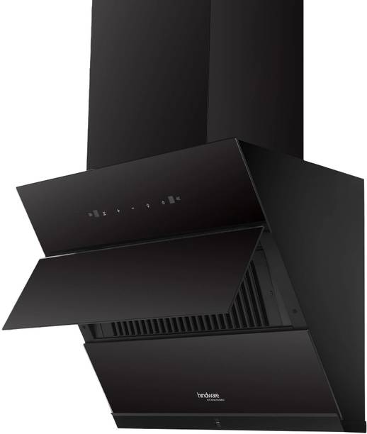 Hindware Smart Appliances Greta Neo 60 Auto Clean | Maxx Technology | Slant | Filterless | Touch Control | Motion Sensor | 10 Years Motor Warranty | Energy Efficient LED Light | Powerful Suction | Low Noise | Wall Mounted Black 1350 CMH Chimney