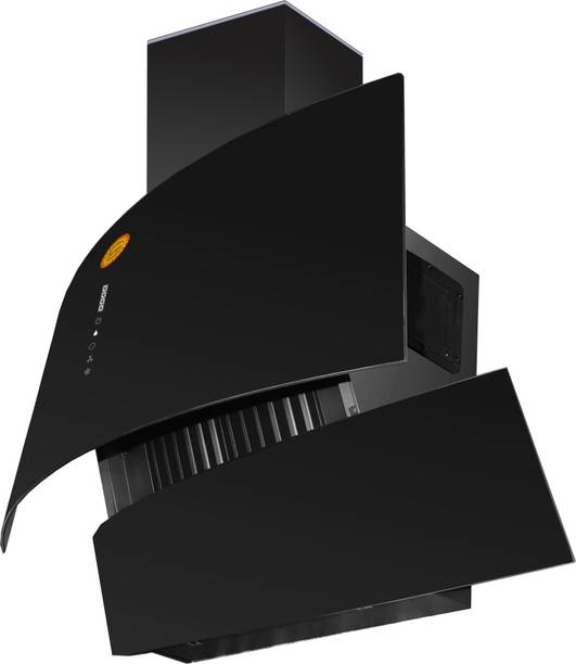 SURYA Combo of Kitchen Chimney SUGO90 + 3 Burner Gas Cooktop GH04 Black Auto Clean Wall Mounted Chimney  (Black 1400 CMH)