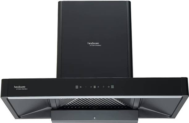 Hindware Optimus Black 90cm Maxx Silence Chimney 1300m3 Auto Clean Chimney Auto Clean Wall Mounted Black 1350 CMH Chimney