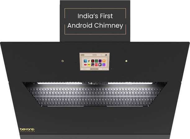 Beyond Appliances Eris 90cm Slant Android Chimney Filter-Less Auto Clean Wall Mounted Black 1500 CMH Chimney