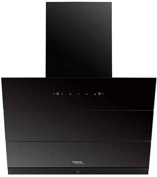 Hindware LEXIA 75 1350 CMH Auto Clean Wall Mounted BLACK, BLACK GLASS 1350 CMH Chimney