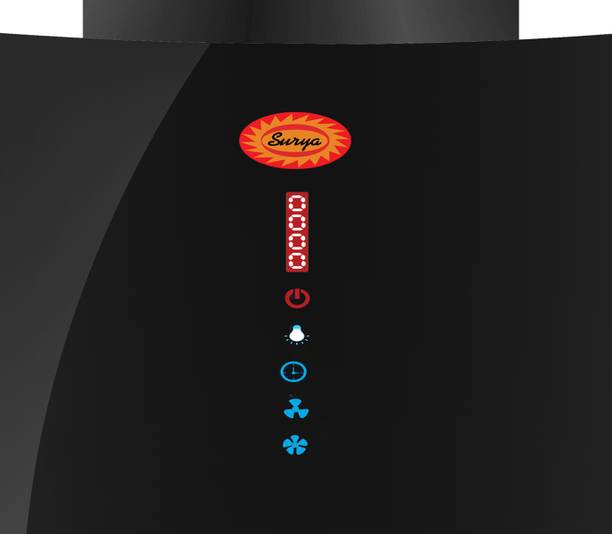 SURYA Combo of Kitchen Chimney SUGO90 + 3 Burner Gas Cooktop GH04 Black Auto Clean Wall Mounted Chimney  (Black 1400 CMH)