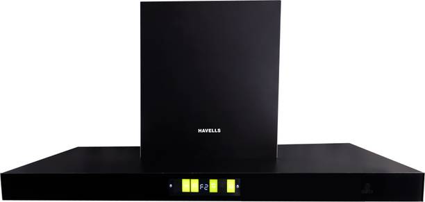 HAVELLS Mirak BLDC 90cm T Shape Glass Kitchen Chimney Auto Clean Wall Mounted Black 1700 CMH Chimney