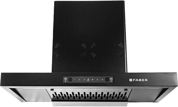 FABER HOOD BONITO 3D IN HC SC FL BK 75 Auto Clean T-Shape 75cm| Touch & Gesture Control| Autoclean| Filterless|Powerful 3 Way Suction| Low Noise Wall Mounted BLACK 1250 CMH Chimney