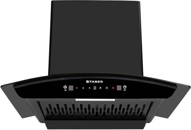 FABER HOOD SYDNEY IN HC SC FL 60 Auto Clean Curved Glass | Touch & Gesture Control | Autoclean| Powerful Suction |Filterless Technology| Low Noise Wall Mounted Black 1200 CMH Chimney