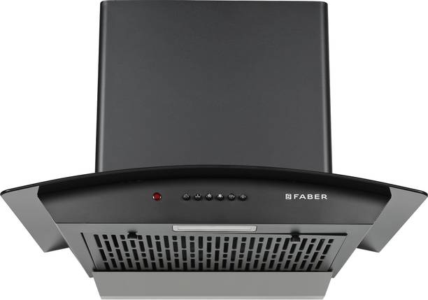 FABER HOOD SYDNEY PRO IN HC PB FL BK 60 Auto Clean Curved Glass | Push Button| Autoclean| Powerful Suction |Filterless Technology| Low Noise Wall Mounted Black 1100 CMH Chimney