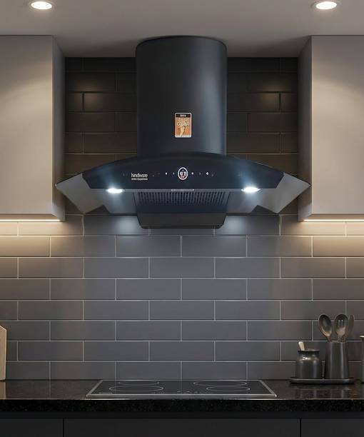 Hindware CELESIA BLDC 75CM 1600CMH; ENERGY EFFICENT MOTOR WITH MOTION SENSOR (YEAR 2025) Auto Clean Wall Mounted BLACK 1600 CMH Chimney