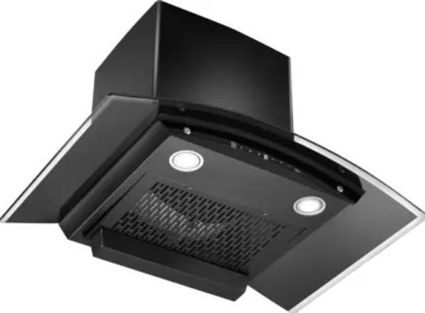 Hindware DIVINA 75CM 1200CMH AUTOCLEAN CHIMNEY WITH MOTION SENSOR ( LAUNCH YEAR 2022 ) Auto Clean Wall Mounted Chimney  (BLACK 1200 CMH)