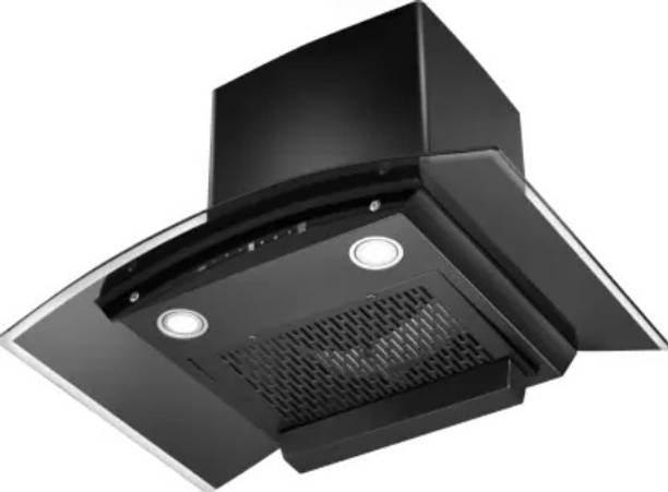 Hindware DIVINA 75CM 1200CMH AUTOCLEAN CHIMNEY WITH MOTION SENSOR ( LAUNCH YEAR 2022 ) Auto Clean Wall Mounted Chimney  (BLACK 1200 CMH)