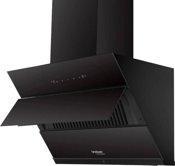 Hindware Smart Appliances Greta Neo 75 Auto Clean | Maxx Technology | Slant | Filterless | Touch Control | Motion Sensor | 10 Years Motor Warranty | Energy Efficient LED Light | Powerful Suction | Low Noise | Wall Mounted Black 1350 CMH Chimney