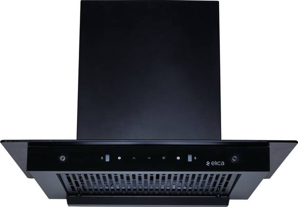 Elica FLAT FL 600 HAC LTW MS NERO Auto Clean T-Shape 60 CM | 15 Years Motor Warranty|Heat Autoclean| Gesture Control| Filterless|Powerful Suction | Low Noise Wall Mounted Black 1500 CMH Chimney