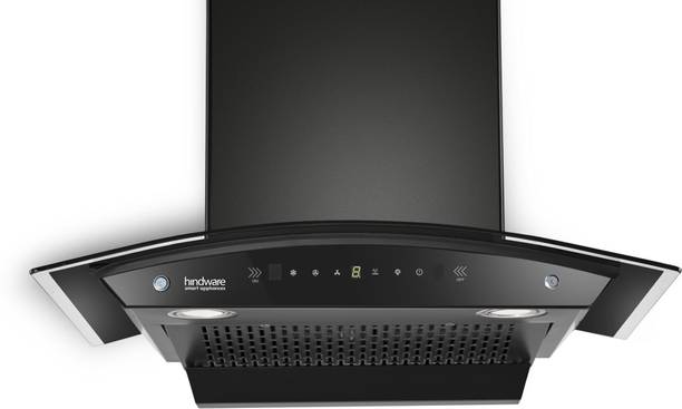 Hindware Smart Appliances Ripple Neo 60 IN 1200 CMH 60 cm | Curved | Filterless | Touch Control | Motion Sensor | Energy Efficient LED Light | Powerful Suction | Auto Clean Chimney
