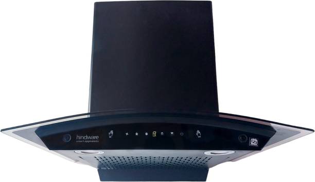 Hindware CHROMIA BLK RSN AC 60 | Filterless | 3 Speed Gesture Control | Thermal Auto Clean Wall Mounted Chimney  (Black 1200 CMH)