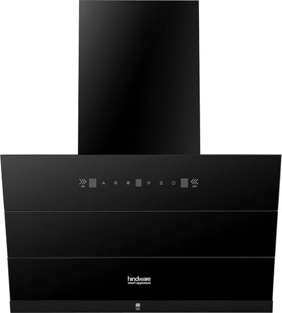 Hindware Smart Appliances Skyla Neo 90 Cm kitchen chimney 1350 m3/hr Auto Clean Wall Mounted Chimney (Black 1350 CMH)