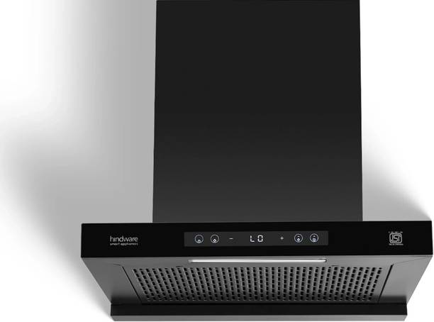 Hindware Smart Appliances Tayla BLDC 60 Auto Clean | Maxx Silence Technology | T-Shape | Filterless | Touch Control | Motion Sensor | Energy Efficient LED Light | Powerful Suction | Wall Mounted Black 1500 CMH Chimney