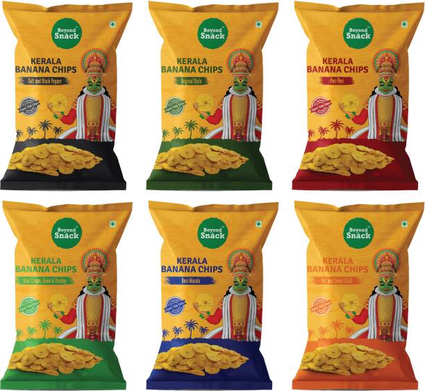 Beyond Snack Kerala Banana Chips- 6 flavours Combo 600gms Chips