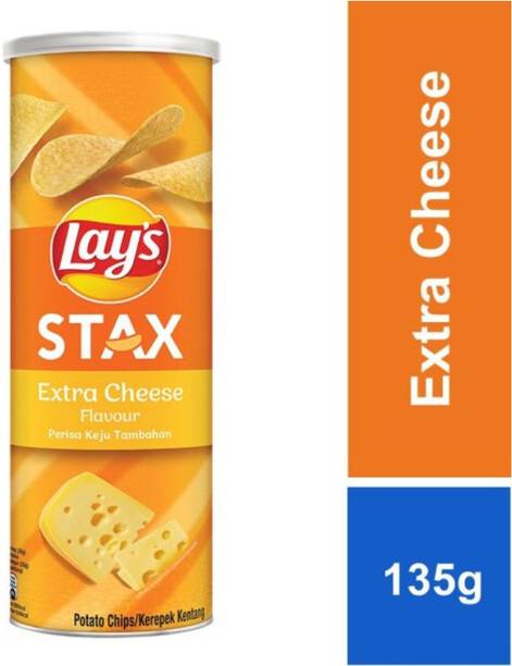 Lay's Stax Extra Cheese Premium Potato Crisps - Flavor at first bite Chips