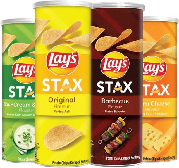 Lay's Stax Original, Sour Cream & Onion, Extra Cheese & BBQ Flavor Combo Premium Chips