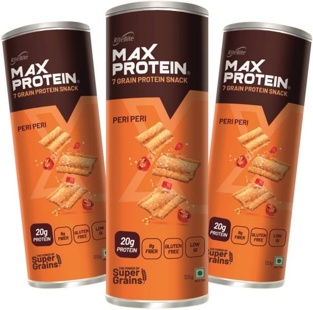 RiteBite Max Protein Chips - Peri Peri 120g(Pack of 3) Chips