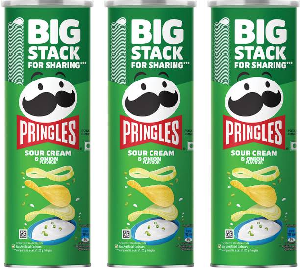Pringles Potato Chips, Sour Cream & Onion Flavoured Potato Chips Chips