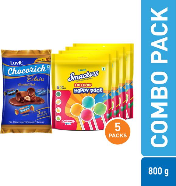 LuvIt Smackers Fruit HP and Assorted Eclairs | Combo Pack | Bites