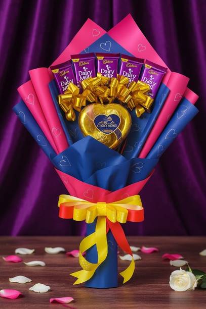 Cadbury Chocolate bouquet Gift Hamper|birthday gift|valentine day|7pcs chocolate Bars, Truffles
