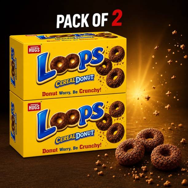HUGS Loops Cereal Donut Crunchy Breakfast Cereal, Pack of 2, 690 g Key Features Bar