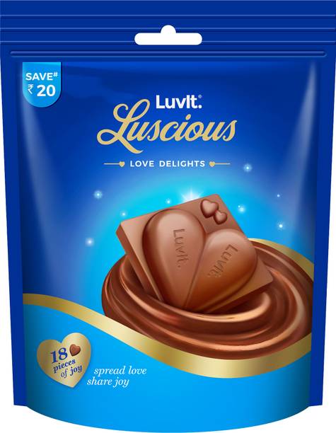 LuvIt Luscious Love Delights - Heart Shaped Chocolate Bars | Valentine's Gift | Bars