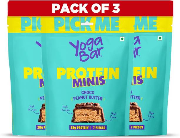 Yogabar Protein Minis Choco Peanut Butter 7 Bars(Pack of 3) Bars