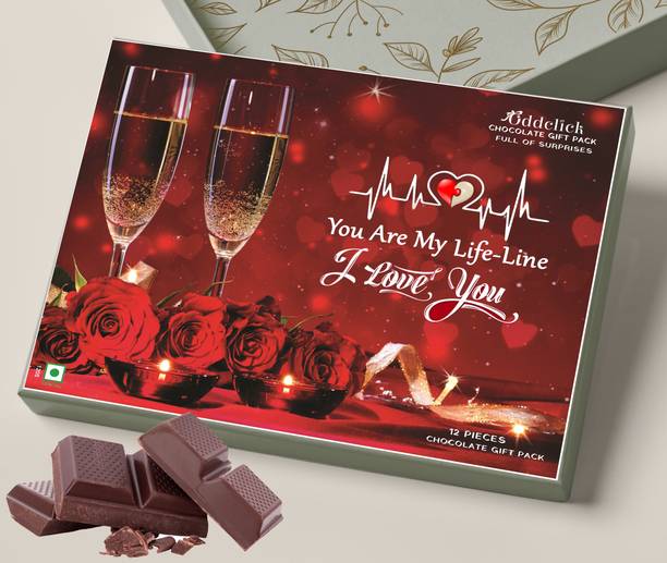 OddClick valentine day special gift for wife husband 12pcs Chocolate Gift Box Truffles