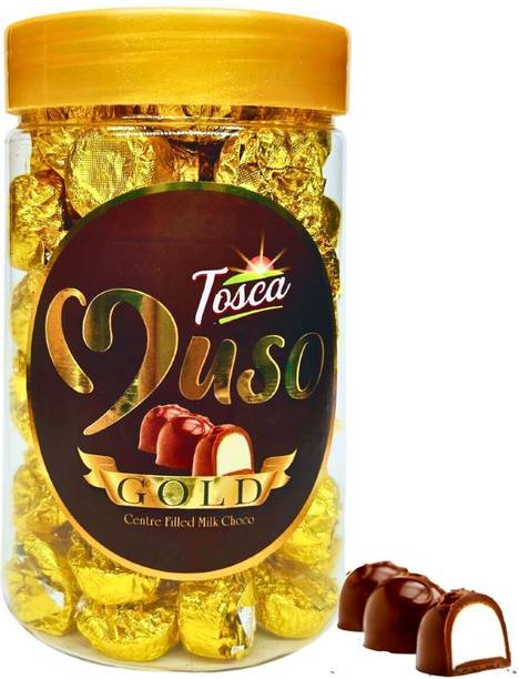 Tosca Muso Gold Chocolate Truffle - Center Filled Milk Chocolates Jar Truffles