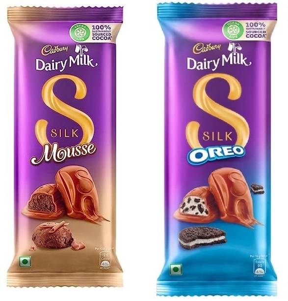 Cadbury Dairy Milk Silk Mousse Chocolate Bar & Dairy Milk Silk Oreo Chocolate Bars