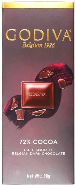 Godiva 72% dark chocolate bars, 90g Bars Bars