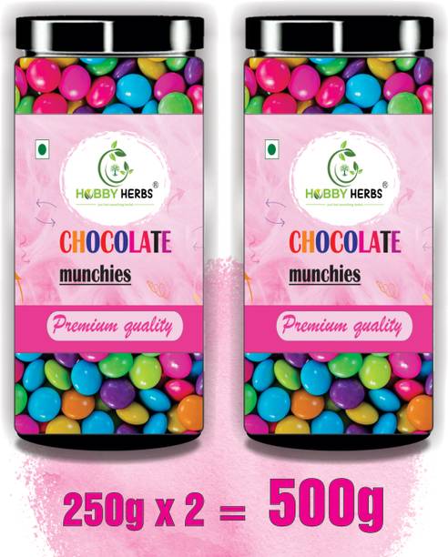Hobby Herbs Chocolate Munchies 500gm |Chocolate Buttons | Chocolate for Cake Decorations | Truffles