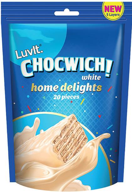 LuvIt Chocwich White Home Delights Wafer Chocolates | Crunchy & Delicious | Homepack | Bars