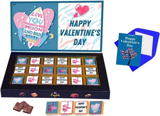 Expelite Valentines Day Gift For Girlfriend 18 Chocolates , I Love You Chocolate Gift Box For Her Bars