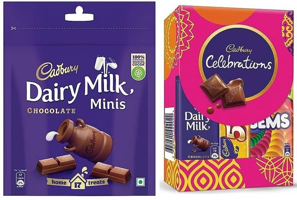 Cadbury Dairy Milk minis Chocolate 119g & Celebration 62g Rakhi chocolate Gift pack Bars
