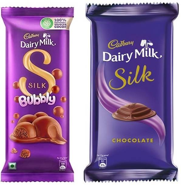 Cadbury Dairy Milk Silk Bubbly Chocolate & Dairy Milk Silk Chocolate Bars