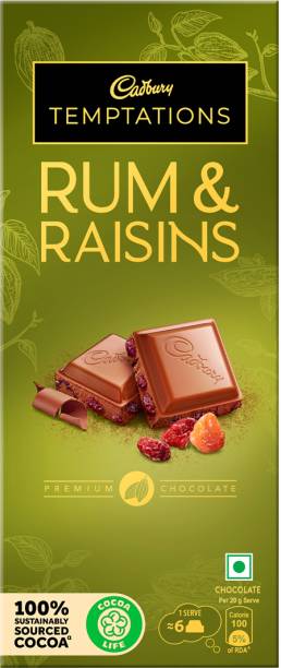Cadbury Temptations Rum & Raisins Premium Chocolate Bars