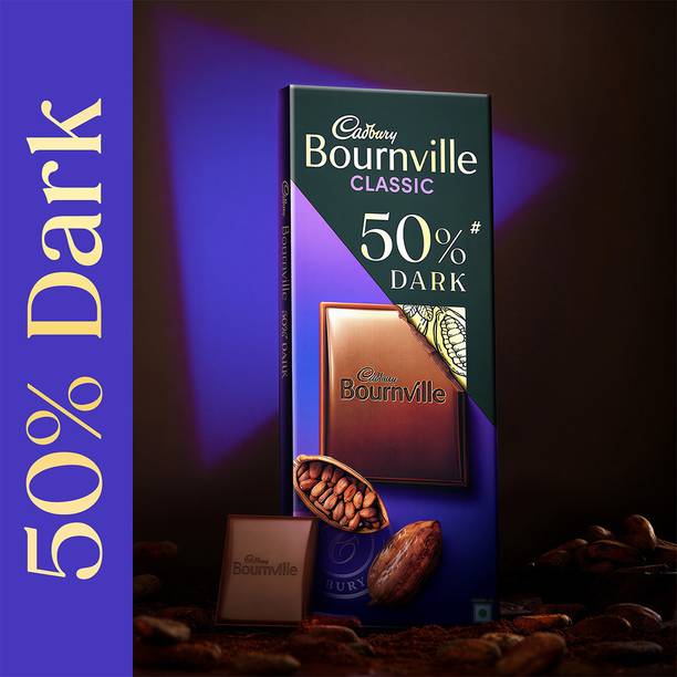 Cadbury Bournville Rich Cocoa 50% Dark Chocolate Bars (75 g)