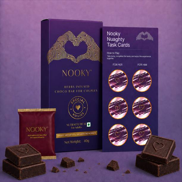 Nooky Special Edition Chocolate Gift Kit for couples With 2 Chocolate +1 Task Cards Bar Gift Pack