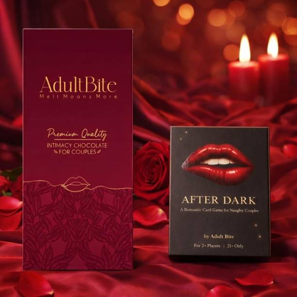 ADULT BITE Romantic Combo for Couples, Dark Intimacy Card Game + Aphrodisiac Dark Chocolate Bars