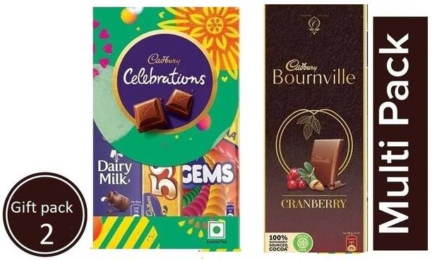 Cadbury Celebrations 62g & Bournville Cranberry Dark Chocolate Bar 80g pack of 2 Bars